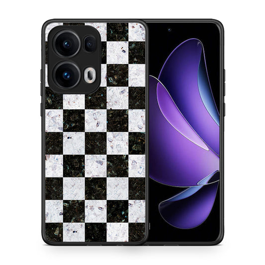 Θήκη Oppo Reno13 Pro Square Geometric Marble από τη Smartfits με σχέδιο στο πίσω μέρος και μαύρο περίβλημα | Oppo Reno13 Pro Square Geometric Marble case with colorful back and black bezels