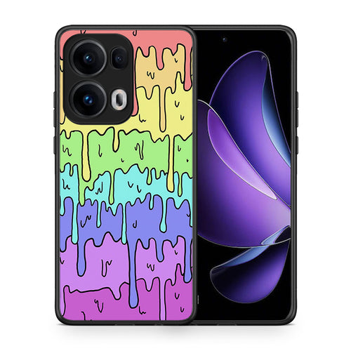 Θήκη Oppo Reno13 Pro Melting Rainbow από τη Smartfits με σχέδιο στο πίσω μέρος και μαύρο περίβλημα | Oppo Reno13 Pro Melting Rainbow case with colorful back and black bezels