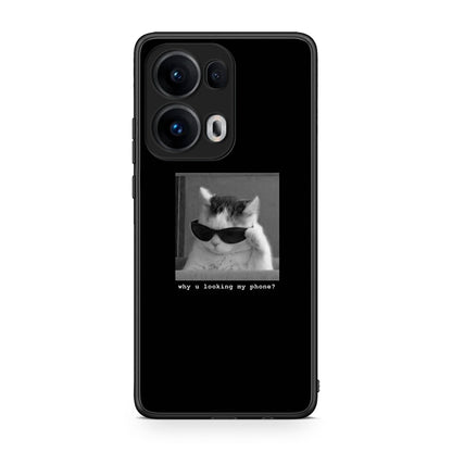 Oppo Reno13 Pro Meme Cat θήκη από τη Smartfits με σχέδιο στο πίσω μέρος και μαύρο περίβλημα | Smartphone case with colorful back and black bezels by Smartfits