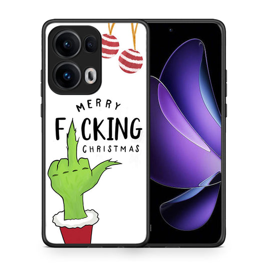 Θήκη Oppo Reno13 Pro Merry F Xmas από τη Smartfits με σχέδιο στο πίσω μέρος και μαύρο περίβλημα | Oppo Reno13 Pro Merry F Xmas case with colorful back and black bezels