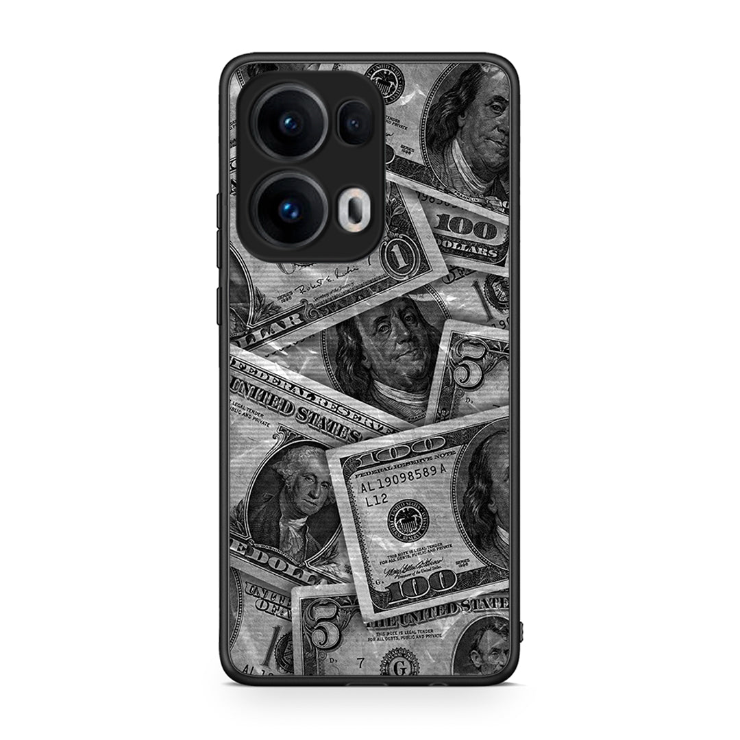 Oppo Reno13 Pro Money Dollars θήκη από τη Smartfits με σχέδιο στο πίσω μέρος και μαύρο περίβλημα | Smartphone case with colorful back and black bezels by Smartfits