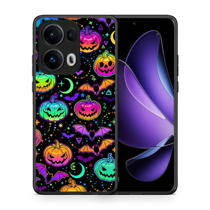 Θήκη Oppo Reno13 Pro Neon Halloween από τη Smartfits με σχέδιο στο πίσω μέρος και μαύρο περίβλημα | Oppo Reno13 Pro Neon Halloween case with colorful back and black bezels