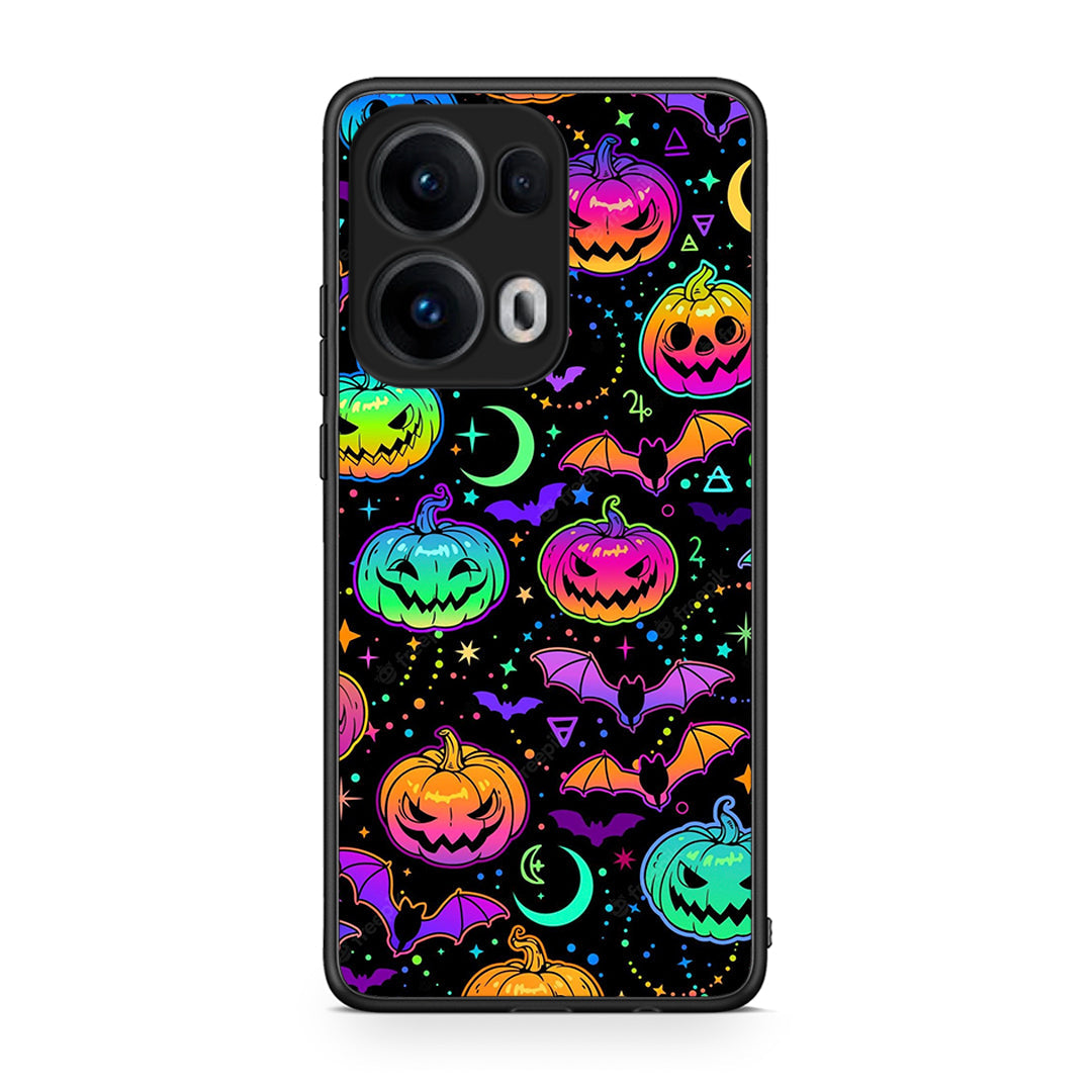 Oppo Reno13 Pro Neon Halloween θήκη από τη Smartfits με σχέδιο στο πίσω μέρος και μαύρο περίβλημα | Smartphone case with colorful back and black bezels by Smartfits