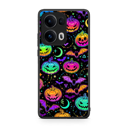 Oppo Reno13 Pro Neon Halloween θήκη από τη Smartfits με σχέδιο στο πίσω μέρος και μαύρο περίβλημα | Smartphone case with colorful back and black bezels by Smartfits