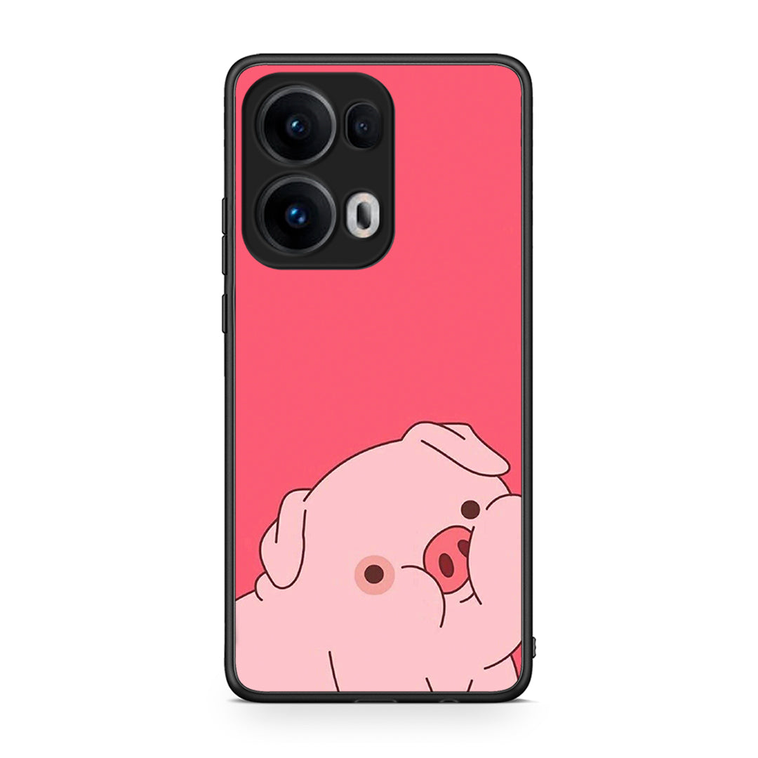 Oppo Reno13 Pro Pig Love 1 Θήκη Αγίου Βαλεντίνου από τη Smartfits με σχέδιο στο πίσω μέρος και μαύρο περίβλημα | Smartphone case with colorful back and black bezels by Smartfits
