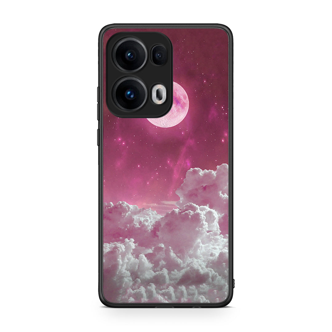 Oppo Reno13 Pro Pink Moon Θήκη από τη Smartfits με σχέδιο στο πίσω μέρος και μαύρο περίβλημα | Smartphone case with colorful back and black bezels by Smartfits
