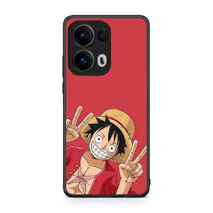 Oppo Reno13 Pro Pirate Luffy Θήκη από τη Smartfits με σχέδιο στο πίσω μέρος και μαύρο περίβλημα | Smartphone case with colorful back and black bezels by Smartfits