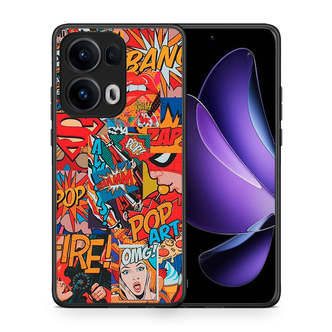 Θήκη Oppo Reno13 Pro PopArt OMG από τη Smartfits με σχέδιο στο πίσω μέρος και μαύρο περίβλημα | Oppo Reno13 Pro PopArt OMG case with colorful back and black bezels