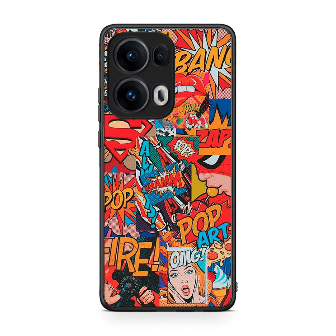Oppo Reno13 Pro PopArt OMG θήκη από τη Smartfits με σχέδιο στο πίσω μέρος και μαύρο περίβλημα | Smartphone case with colorful back and black bezels by Smartfits