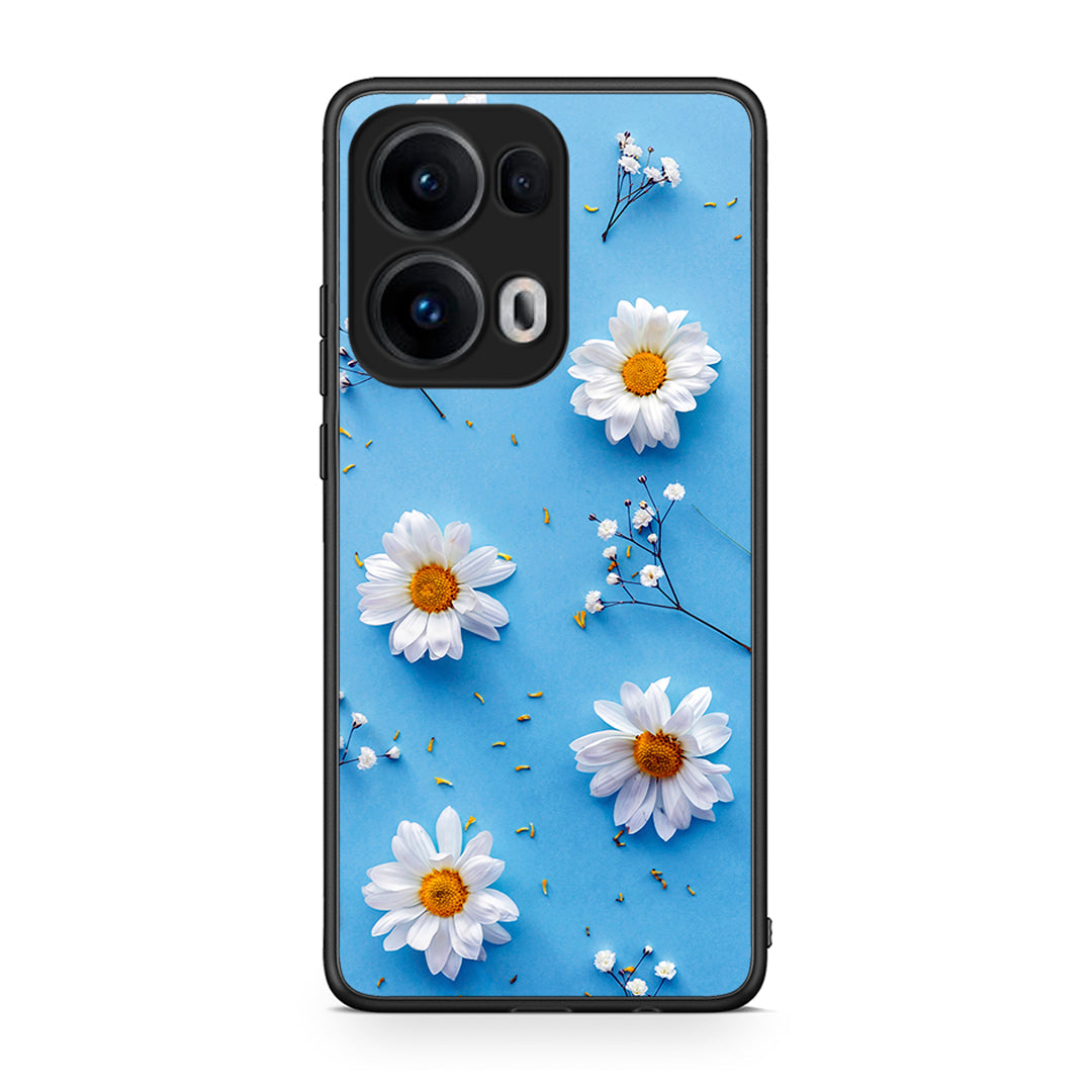 Oppo Reno13 Pro Real Daisies θήκη από τη Smartfits με σχέδιο στο πίσω μέρος και μαύρο περίβλημα | Smartphone case with colorful back and black bezels by Smartfits