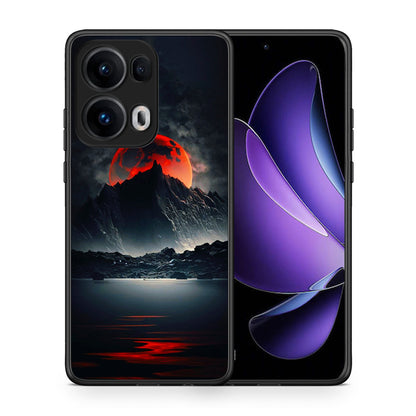 Θήκη Oppo Reno13 Pro Red Full Moon από τη Smartfits με σχέδιο στο πίσω μέρος και μαύρο περίβλημα | Oppo Reno13 Pro Red Full Moon case with colorful back and black bezels