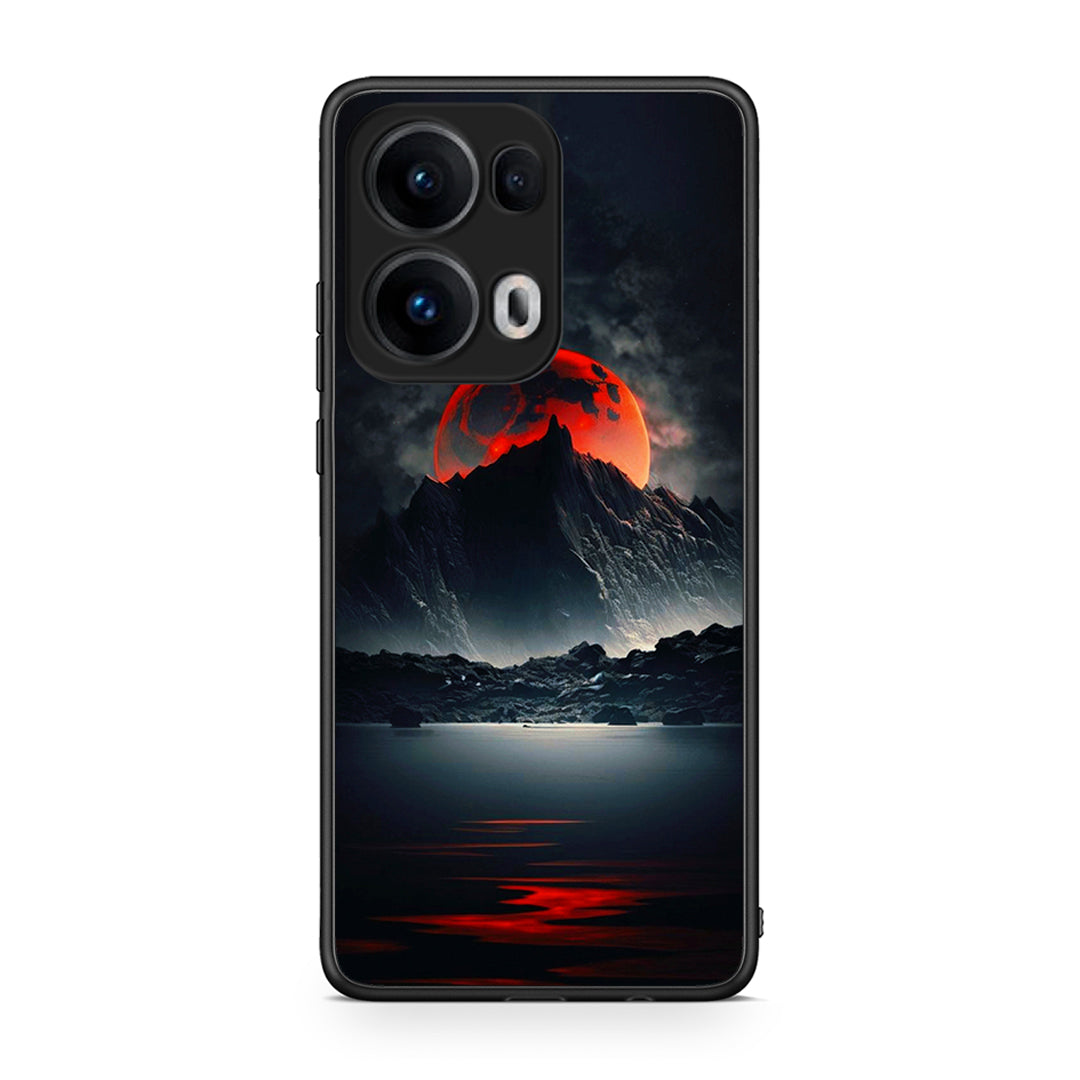 Oppo Reno13 Pro Red Full Moon θήκη από τη Smartfits με σχέδιο στο πίσω μέρος και μαύρο περίβλημα | Smartphone case with colorful back and black bezels by Smartfits
