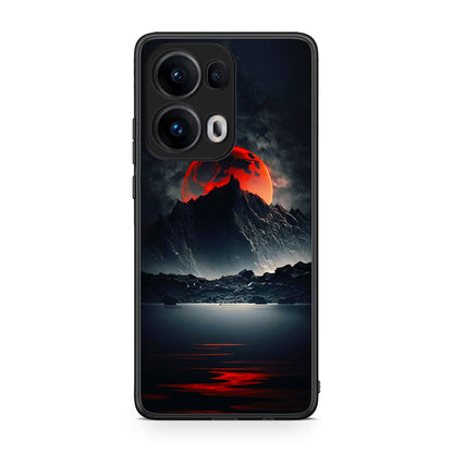 Oppo Reno13 Pro Red Full Moon θήκη από τη Smartfits με σχέδιο στο πίσω μέρος και μαύρο περίβλημα | Smartphone case with colorful back and black bezels by Smartfits
