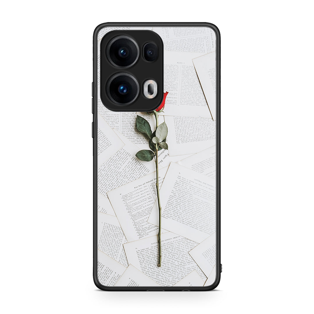 Oppo Reno13 Pro Red Rose θήκη από τη Smartfits με σχέδιο στο πίσω μέρος και μαύρο περίβλημα | Smartphone case with colorful back and black bezels by Smartfits