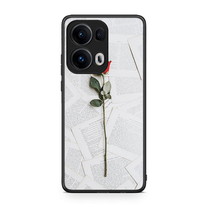 Oppo Reno13 Pro Red Rose θήκη από τη Smartfits με σχέδιο στο πίσω μέρος και μαύρο περίβλημα | Smartphone case with colorful back and black bezels by Smartfits