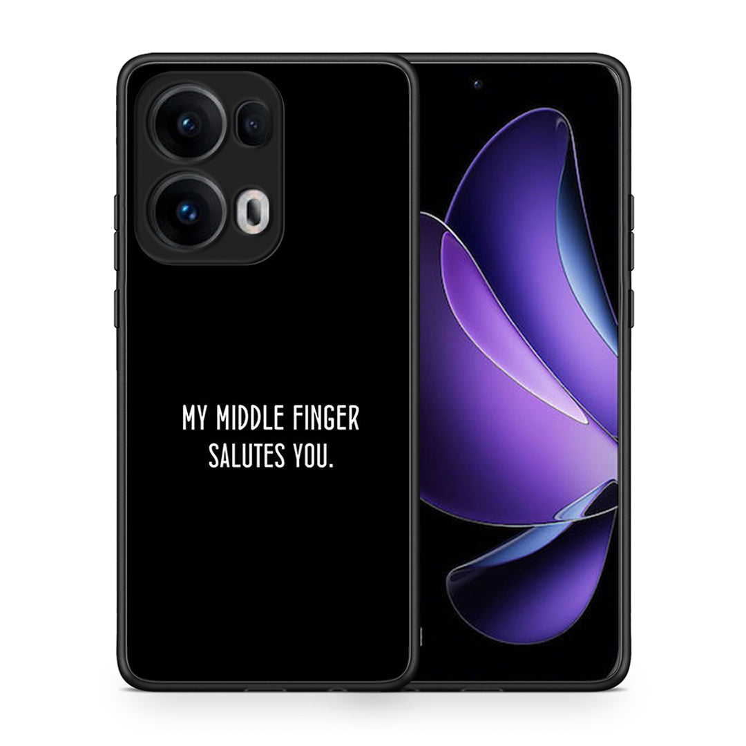 Θήκη Oppo Reno13 Pro Salute από τη Smartfits με σχέδιο στο πίσω μέρος και μαύρο περίβλημα | Oppo Reno13 Pro Salute case with colorful back and black bezels