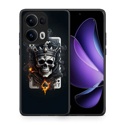 Θήκη Oppo Reno13 Pro Skull King Ace από τη Smartfits με σχέδιο στο πίσω μέρος και μαύρο περίβλημα | Oppo Reno13 Pro Skull King Ace case with colorful back and black bezels