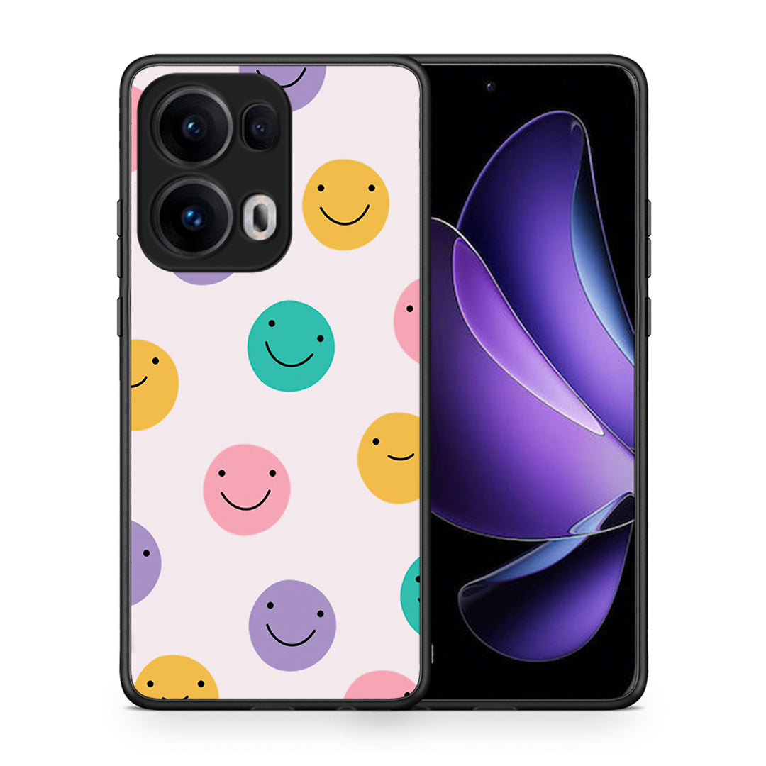 Θήκη Oppo Reno13 Pro Smiley Faces από τη Smartfits με σχέδιο στο πίσω μέρος και μαύρο περίβλημα | Oppo Reno13 Pro Smiley Faces case with colorful back and black bezels