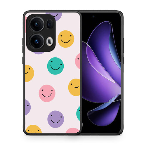 Θήκη Oppo Reno13 Pro Smiley Faces από τη Smartfits με σχέδιο στο πίσω μέρος και μαύρο περίβλημα | Oppo Reno13 Pro Smiley Faces case with colorful back and black bezels