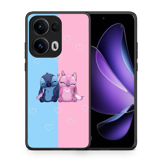 Θήκη Oppo Reno13 Pro Stitch And Angel από τη Smartfits με σχέδιο στο πίσω μέρος και μαύρο περίβλημα | Oppo Reno13 Pro Stitch And Angel case with colorful back and black bezels