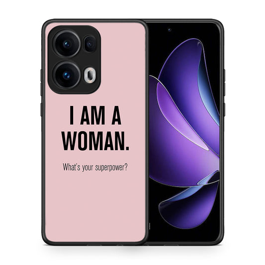 Θήκη Oppo Reno13 Pro Superpower Woman από τη Smartfits με σχέδιο στο πίσω μέρος και μαύρο περίβλημα | Oppo Reno13 Pro Superpower Woman case with colorful back and black bezels