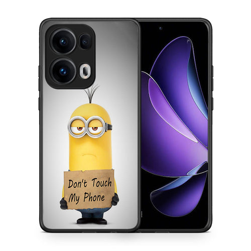 Θήκη Oppo Reno13 Pro Minion Text από τη Smartfits με σχέδιο στο πίσω μέρος και μαύρο περίβλημα | Oppo Reno13 Pro Minion Text case with colorful back and black bezels