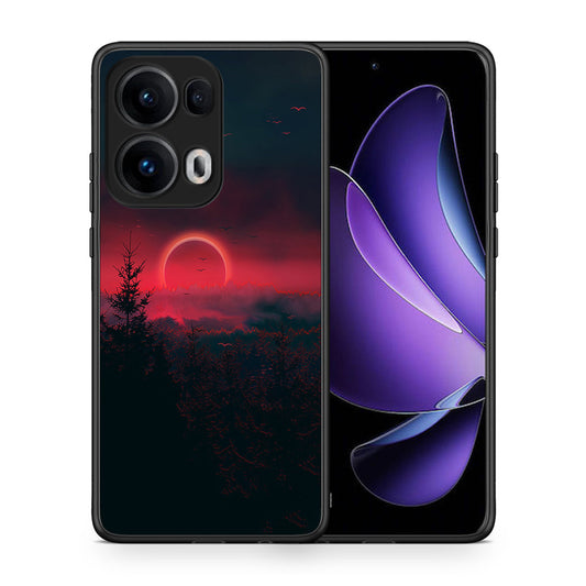Θήκη Oppo Reno13 Pro Sunset Tropic από τη Smartfits με σχέδιο στο πίσω μέρος και μαύρο περίβλημα | Oppo Reno13 Pro Sunset Tropic case with colorful back and black bezels