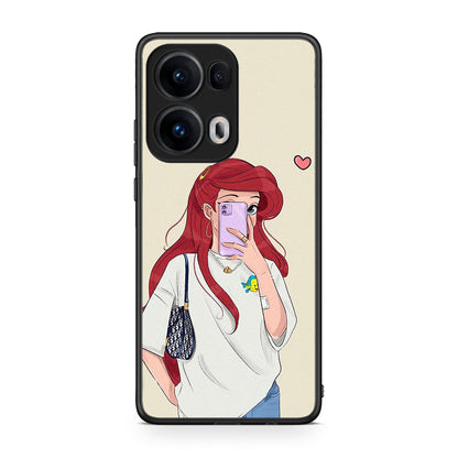 Oppo Reno13 Pro Walking Mermaid Θήκη από τη Smartfits με σχέδιο στο πίσω μέρος και μαύρο περίβλημα | Smartphone case with colorful back and black bezels by Smartfits