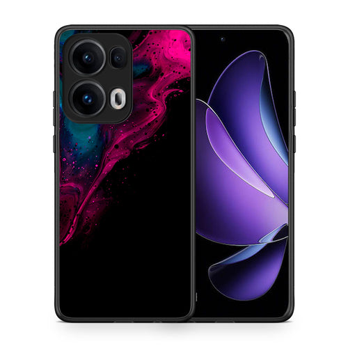 Θήκη Oppo Reno13 Pro Pink Black Watercolor από τη Smartfits με σχέδιο στο πίσω μέρος και μαύρο περίβλημα | Oppo Reno13 Pro Pink Black Watercolor case with colorful back and black bezels