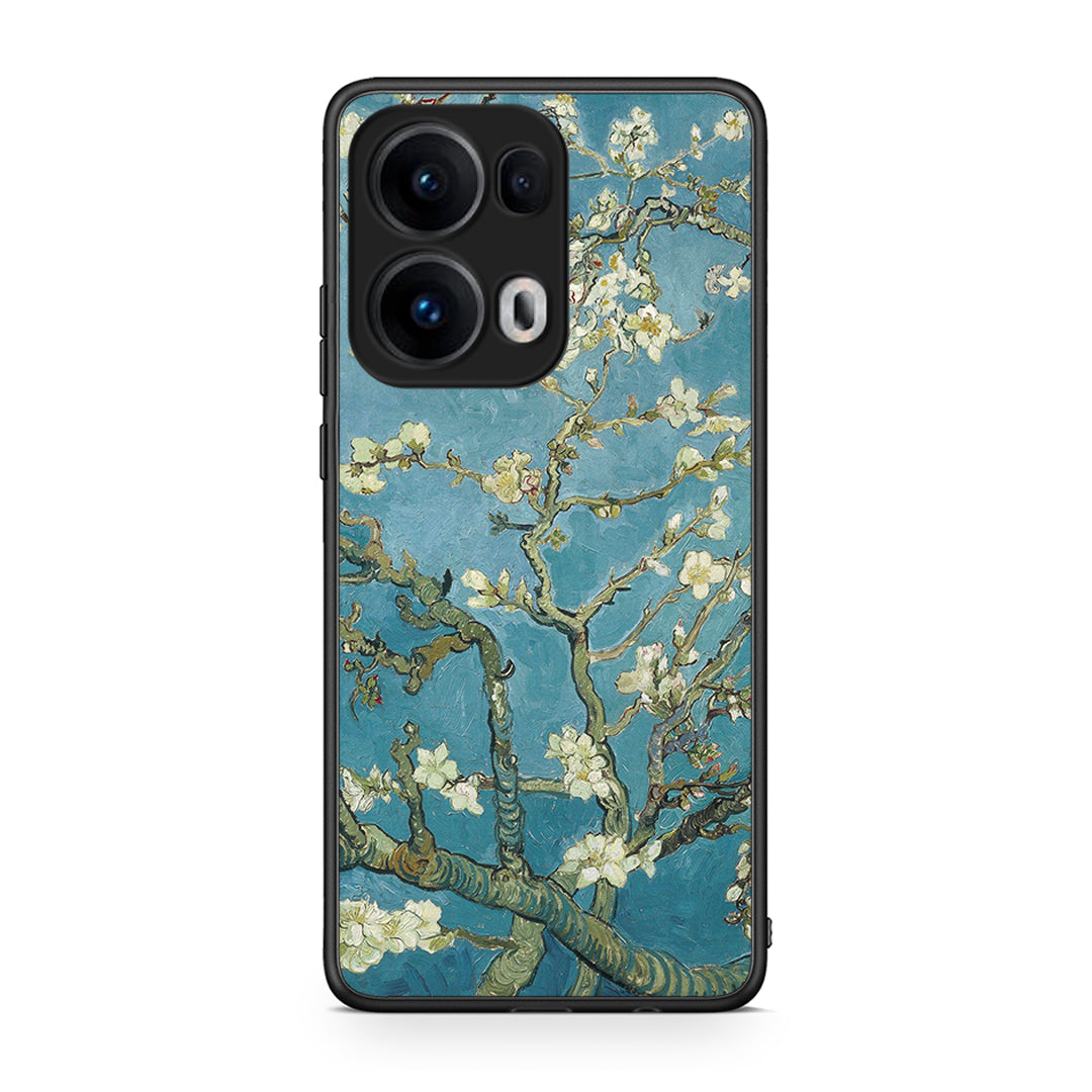 Oppo Reno13 Pro White Blossoms θήκη από τη Smartfits με σχέδιο στο πίσω μέρος και μαύρο περίβλημα | Smartphone case with colorful back and black bezels by Smartfits