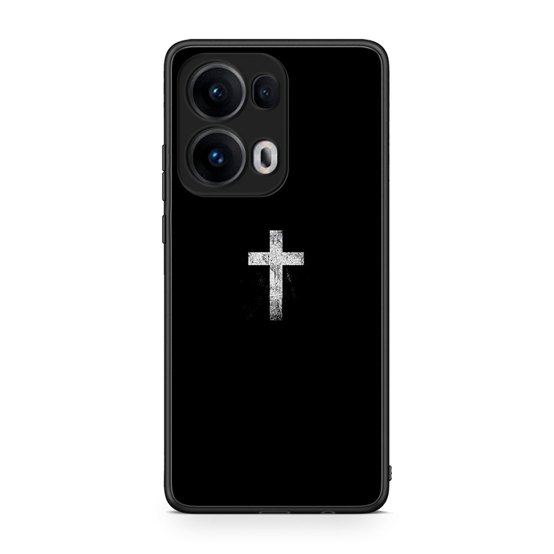 Oppo Reno13 Pro White Cross θήκη από τη Smartfits με σχέδιο στο πίσω μέρος και μαύρο περίβλημα | Smartphone case with colorful back and black bezels by Smartfits