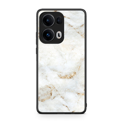 Oppo Reno13 Pro White Gold Marble θήκη από τη Smartfits με σχέδιο στο πίσω μέρος και μαύρο περίβλημα | Smartphone case with colorful back and black bezels by Smartfits