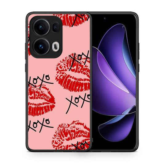 Θήκη Oppo Reno13 Pro XOXO Lips από τη Smartfits με σχέδιο στο πίσω μέρος και μαύρο περίβλημα | Oppo Reno13 Pro XOXO Lips case with colorful back and black bezels