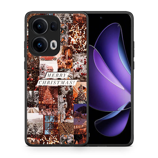 Θήκη Oppo Reno13 Pro Xmas Collage από τη Smartfits με σχέδιο στο πίσω μέρος και μαύρο περίβλημα | Oppo Reno13 Pro Xmas Collage case with colorful back and black bezels