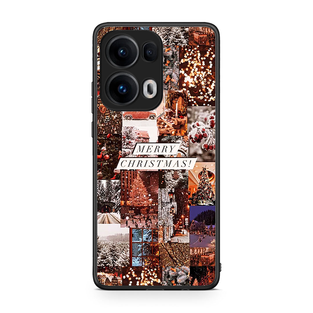 Oppo Reno13 Pro Xmas Collage θήκη από τη Smartfits με σχέδιο στο πίσω μέρος και μαύρο περίβλημα | Smartphone case with colorful back and black bezels by Smartfits