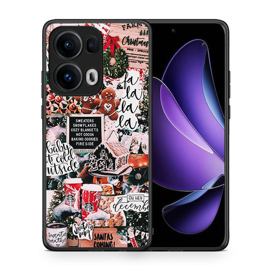 Θήκη Oppo Reno13 Pro Xmas Habbits από τη Smartfits με σχέδιο στο πίσω μέρος και μαύρο περίβλημα | Oppo Reno13 Pro Xmas Habbits case with colorful back and black bezels