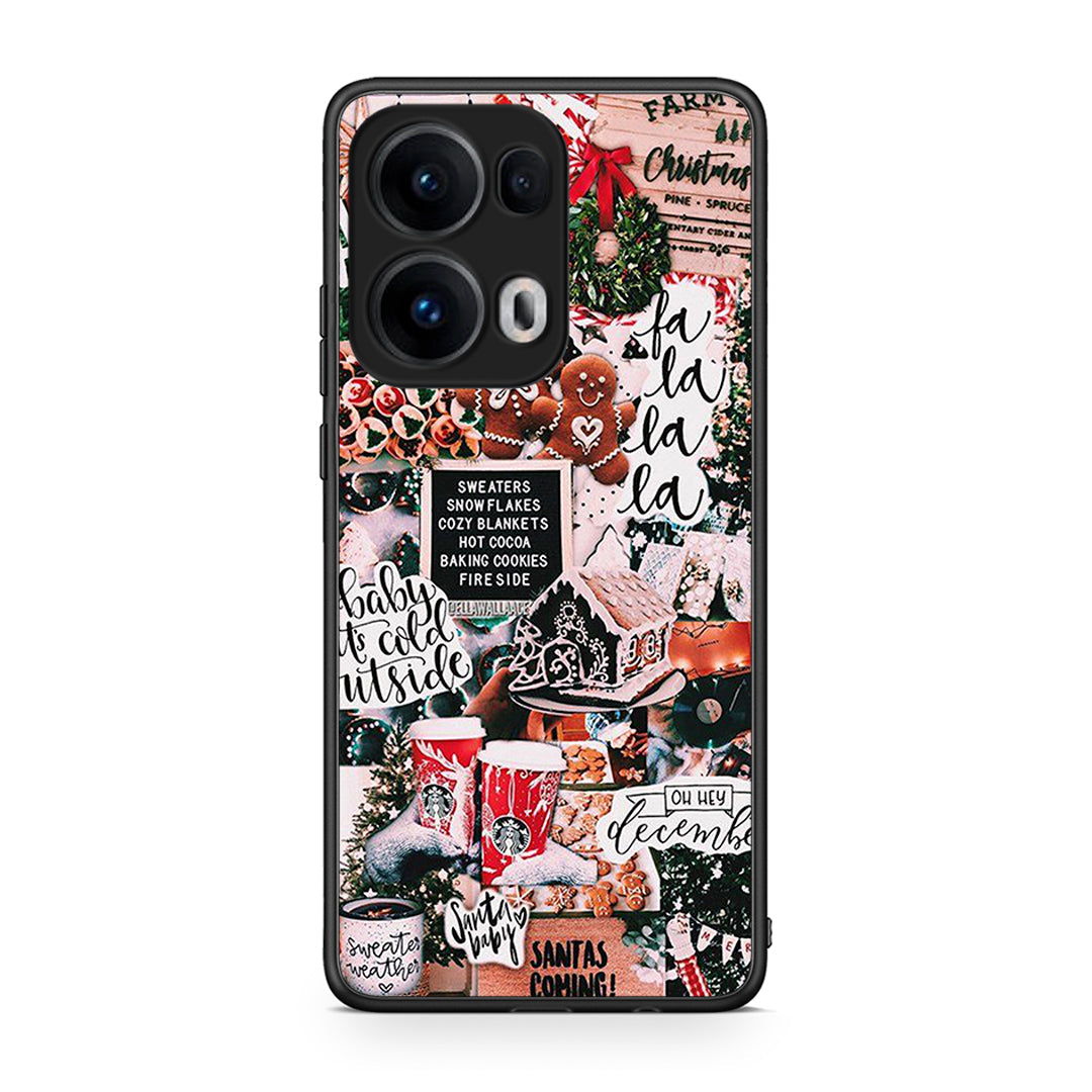 Oppo Reno13 Pro Xmas Habbits θήκη από τη Smartfits με σχέδιο στο πίσω μέρος και μαύρο περίβλημα | Smartphone case with colorful back and black bezels by Smartfits