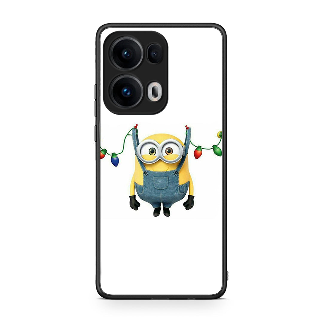 Oppo Reno13 Pro Xmas Minion Lights θήκη από τη Smartfits με σχέδιο στο πίσω μέρος και μαύρο περίβλημα | Smartphone case with colorful back and black bezels by Smartfits