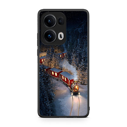 Oppo Reno13 Pro Xmas Train θήκη από τη Smartfits με σχέδιο στο πίσω μέρος και μαύρο περίβλημα | Smartphone case with colorful back and black bezels by Smartfits