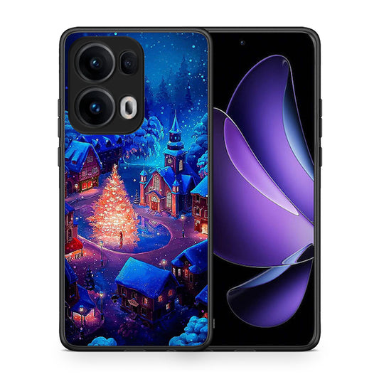 Θήκη Oppo Reno13 Pro Xmas Village από τη Smartfits με σχέδιο στο πίσω μέρος και μαύρο περίβλημα | Oppo Reno13 Pro Xmas Village case with colorful back and black bezels