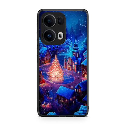 Oppo Reno13 Pro Xmas Village θήκη από τη Smartfits με σχέδιο στο πίσω μέρος και μαύρο περίβλημα | Smartphone case with colorful back and black bezels by Smartfits