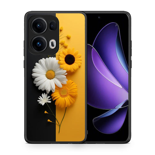 Θήκη Oppo Reno13 Pro Yellow Daisies από τη Smartfits με σχέδιο στο πίσω μέρος και μαύρο περίβλημα | Oppo Reno13 Pro Yellow Daisies case with colorful back and black bezels