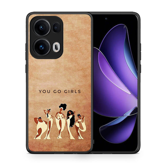 Θήκη Oppo Reno13 Pro You Go Girl από τη Smartfits με σχέδιο στο πίσω μέρος και μαύρο περίβλημα | Oppo Reno13 Pro You Go Girl case with colorful back and black bezels