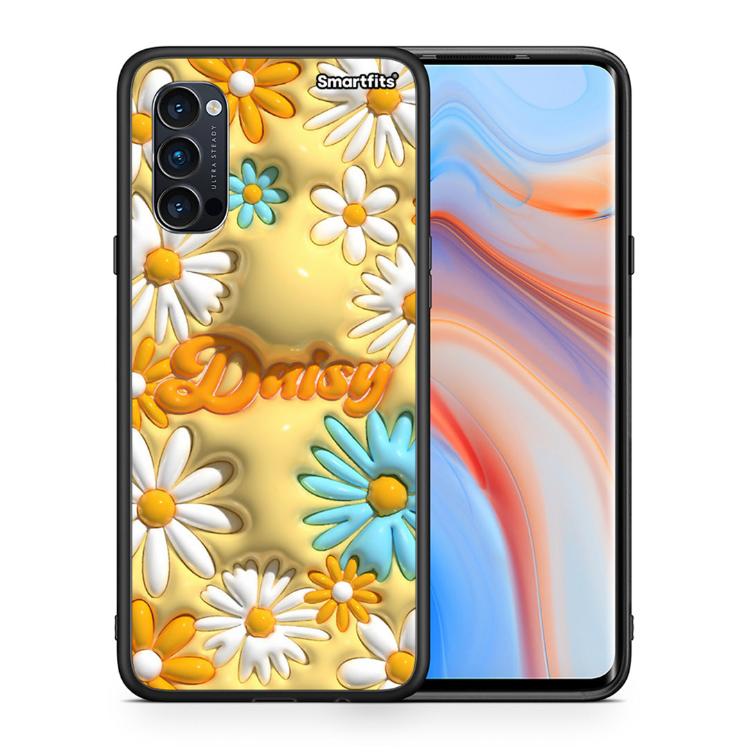 Θήκη Oppo Reno4 Pro 5G Bubble Daisies από τη Smartfits με σχέδιο στο πίσω μέρος και μαύρο περίβλημα | Oppo Reno4 Pro 5G Bubble Daisies case with colorful back and black bezels