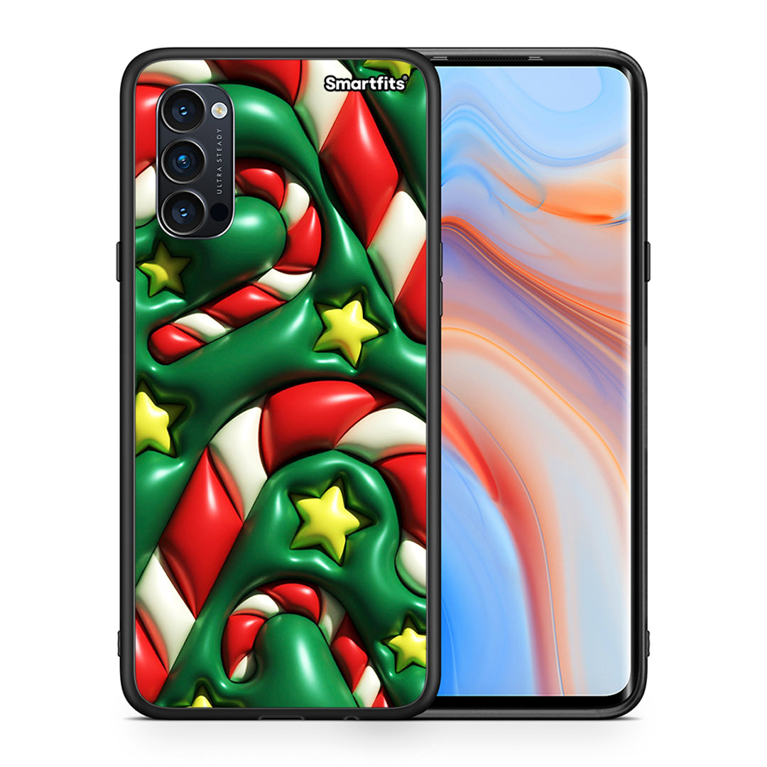 Θήκη Oppo Reno4 Pro 5G Christmas Bubbles από τη Smartfits με σχέδιο στο πίσω μέρος και μαύρο περίβλημα | Oppo Reno4 Pro 5G Christmas Bubbles case with colorful back and black bezels