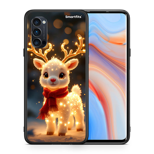 Θήκη Oppo Reno4 Pro 5G Christmas Cutie από τη Smartfits με σχέδιο στο πίσω μέρος και μαύρο περίβλημα | Oppo Reno4 Pro 5G Christmas Cutie case with colorful back and black bezels