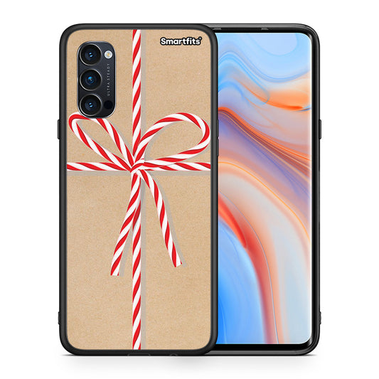 Θήκη Oppo Reno4 Pro 5G Christmas Gift από τη Smartfits με σχέδιο στο πίσω μέρος και μαύρο περίβλημα | Oppo Reno4 Pro 5G Christmas Gift case with colorful back and black bezels