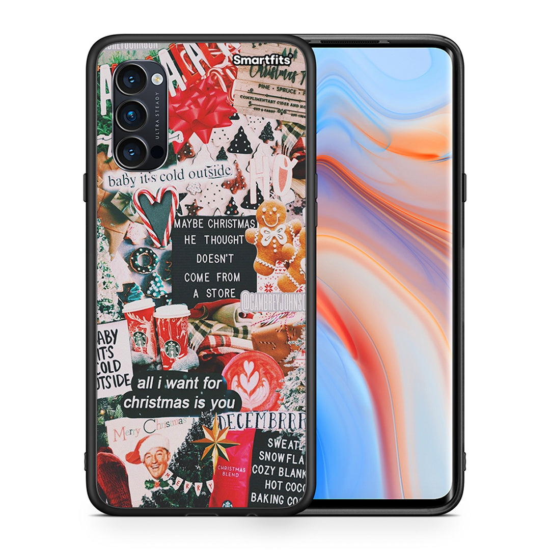 Θήκη Oppo Reno4 Pro 5G Christmas Happiness από τη Smartfits με σχέδιο στο πίσω μέρος και μαύρο περίβλημα | Oppo Reno4 Pro 5G Christmas Happiness case with colorful back and black bezels