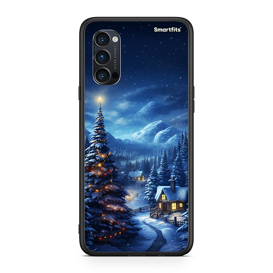 Oppo Reno4 Pro 5G Christmas Scenery θήκη από τη Smartfits με σχέδιο στο πίσω μέρος και μαύρο περίβλημα | Smartphone case with colorful back and black bezels by Smartfits