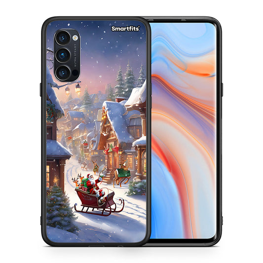 Θήκη Oppo Reno4 Pro 5G Christmas Snow από τη Smartfits με σχέδιο στο πίσω μέρος και μαύρο περίβλημα | Oppo Reno4 Pro 5G Christmas Snow case with colorful back and black bezels